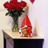 Valentine's Day Gnome Figurine 3D Printed Red Love Heart Gnome Statue for Indoor Home Table Tiered Tray Decor Romantic Gift for Him Her Wedding