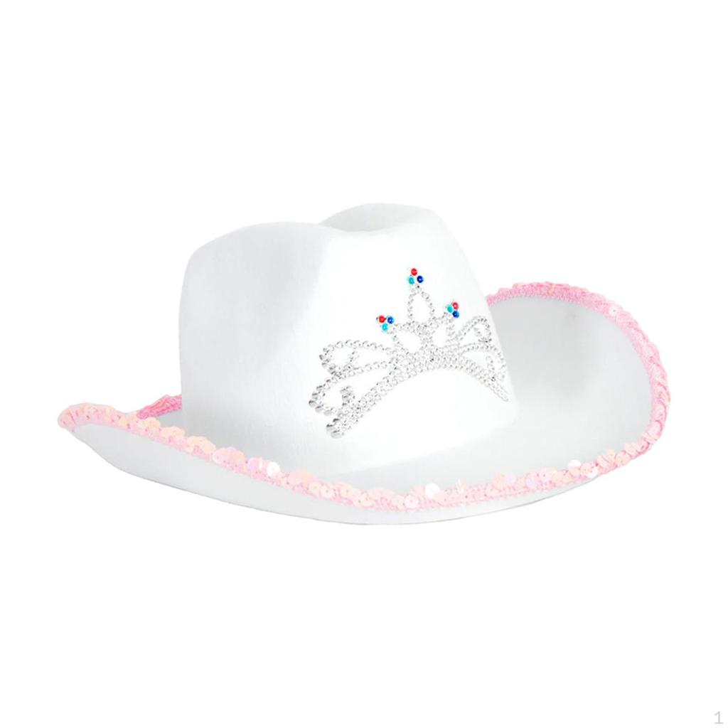 Cowboy Hat Cowgirl Hats Costume Accessories Photo Props Shiny Jazz Sun for Teens Women