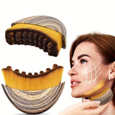 1/3 Pack Lymphatic Contour Facial Brush, Gua Sha Eye and Neck Care Brush, Lymphatic Contour Brush, Crescent Brush, Facial Brush, Mass