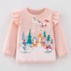 Girls' Autumn Christmas Long-Sleeve T-Shirt, Thickened, Baby Reindeer and Snowman Pattern Base Shirt, Foreign Trade Children's Clothing Top 3