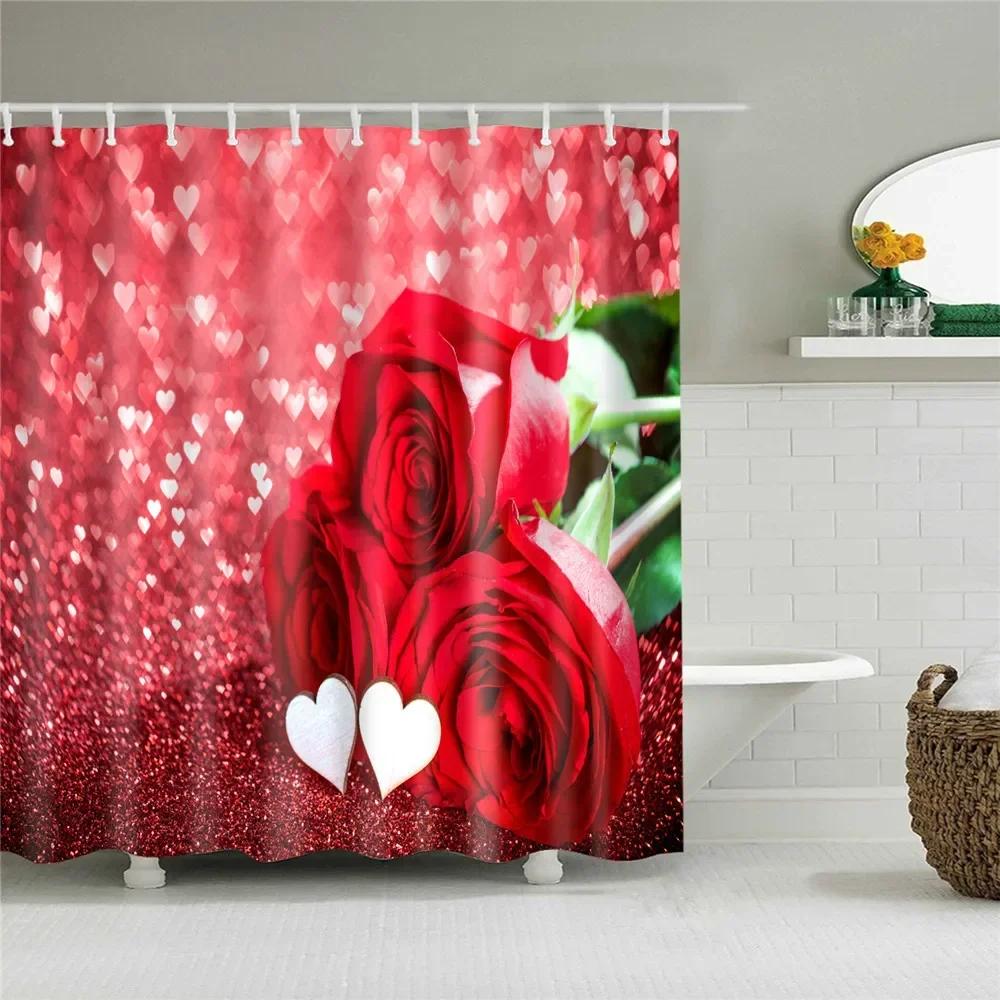 Pink Sunflower Shower Curtain Set Plant Bathroom Decor Home Bathroom Curtain Bathroom Curtain With Hook Cortina De La Ducha