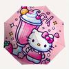 1pc Hello Kitty Milkshake Umbrella with Plastic Handle,Suitable for All Seasons Home Travel Outdoor UmbrellaSanlio044