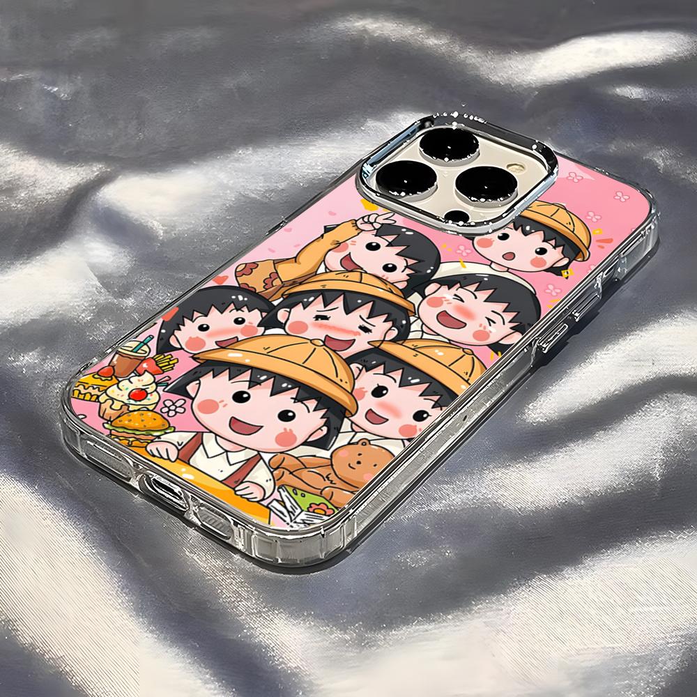 

Chibi Maruko-chan Phone Case For IPhone 17 Pro Max 16 15 14 Pro Max IPhone 13 Pro Max 11 Plus Transparent Cover iPhone 15 Pro Max