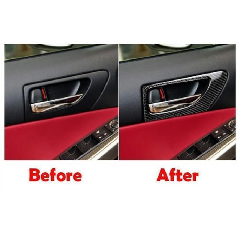 For Lexus IS 2013-2022 300 350 Carbon Fiber Front Door Interior Handle Cover 2pc