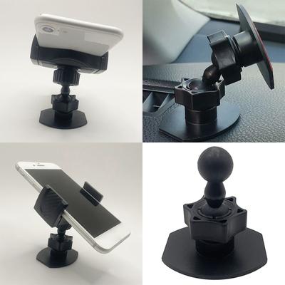 Support de téléphone à ventouse sphérique de 17 mm pour moto et voiture, adaptateur de tableau de bord adhésif puissant avec bras flexible