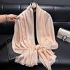 Scarf for Women New Style Elegant and Versatile Printed Long Scarf  Imitation Silk Scarf  Double-sided Gold Wire Sunscreen Shawl