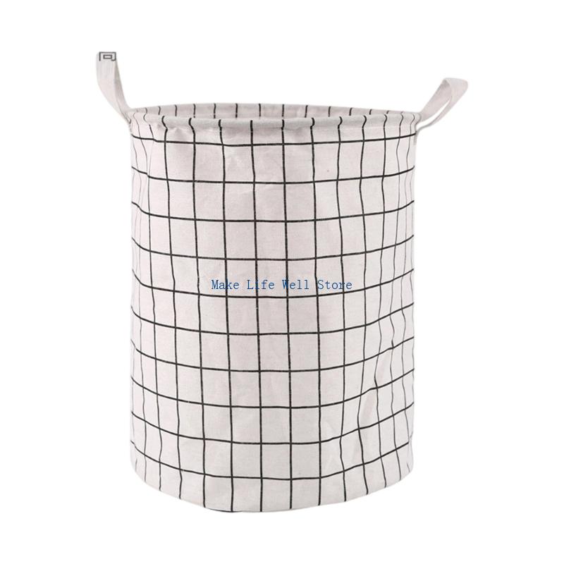 Household fabric dirty clothes basket storage basket, circular cotton and linen dirty clothes basket