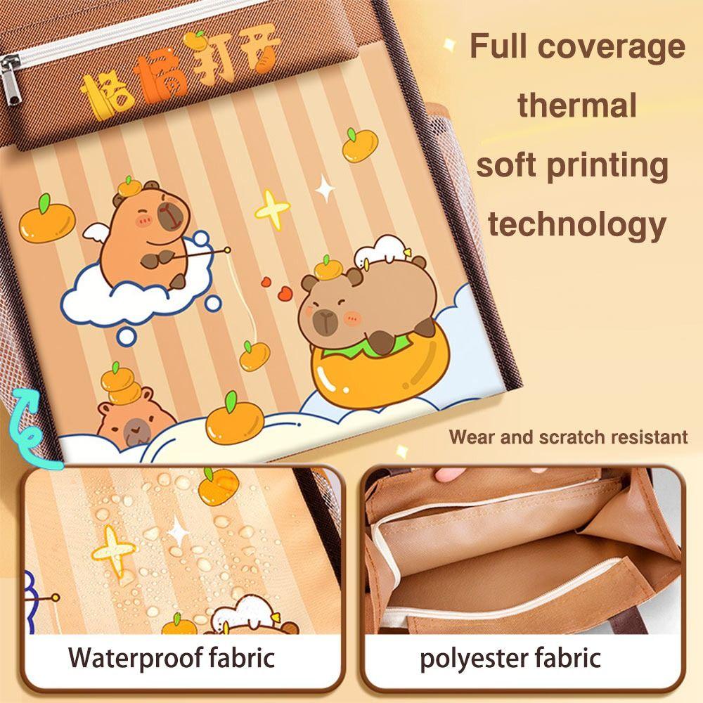 Große Kapazität Tote Schultasche Capybara Kunst Aufbewahrungstasche Cartoon A4 Aktenordnertasche Lernmaterialien