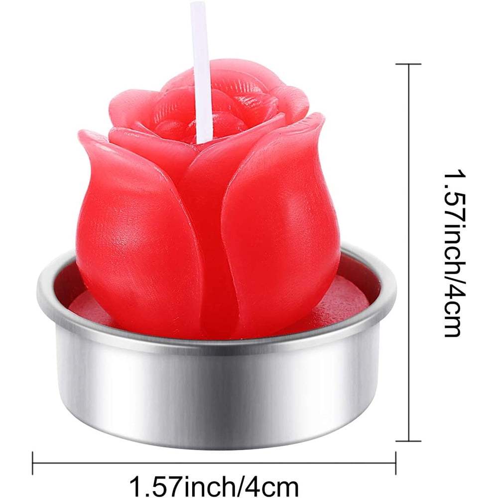 

6 Proposal Candles, Romantic Red Light, Smokeless, Safe Tea Lamp Wax, Wedding Party, Date, Rose-shaped Home Decoration