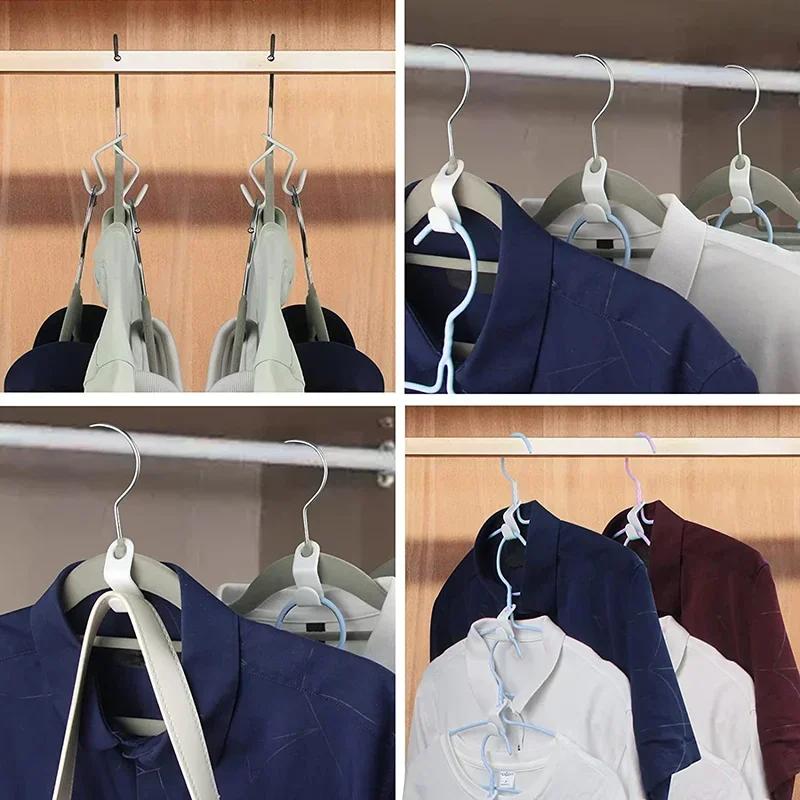 Clothing Storage Clothes Organizer Hanger Connection Home Assembly Closet for Clothes Plastic Save Space 10/20PCS Stackable Hook