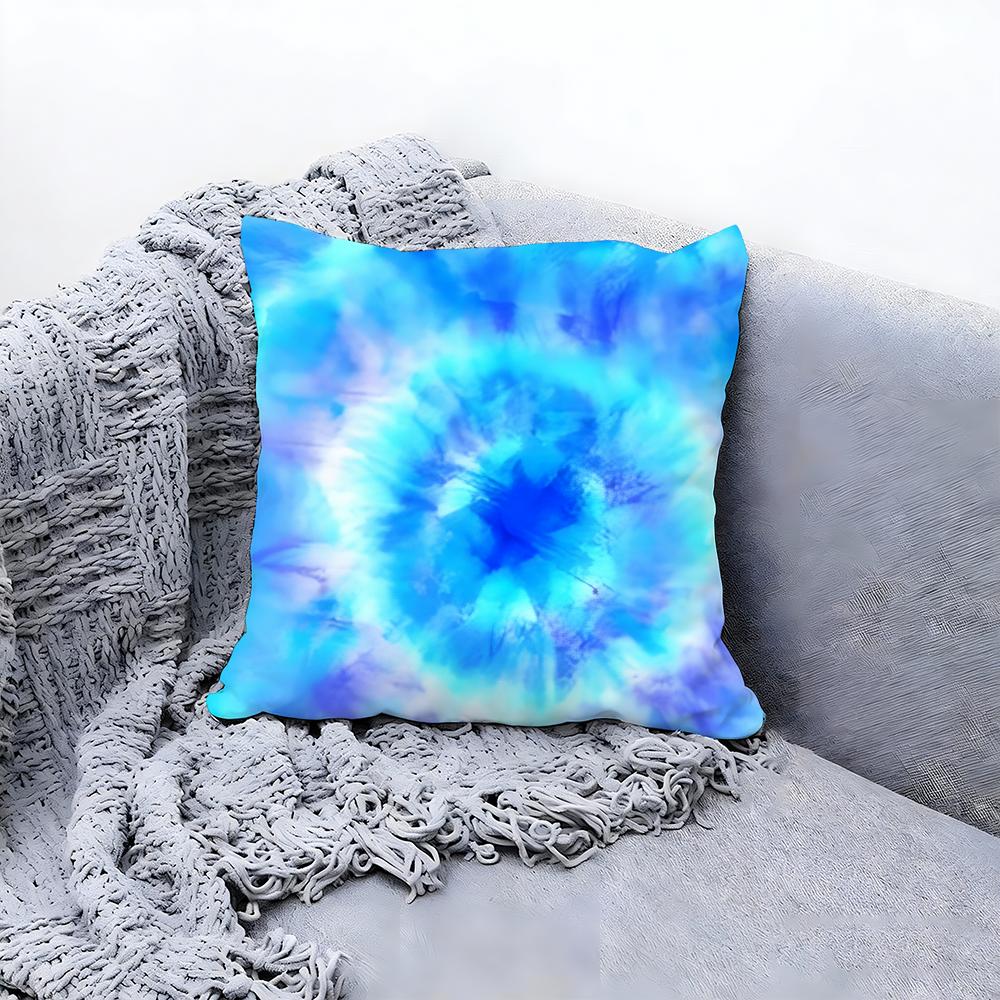 Casual Tie Dye Pattern Design Cushion Cover Premium Comfort Reversible Pillow Cove In One Design for Any Room Car Interior