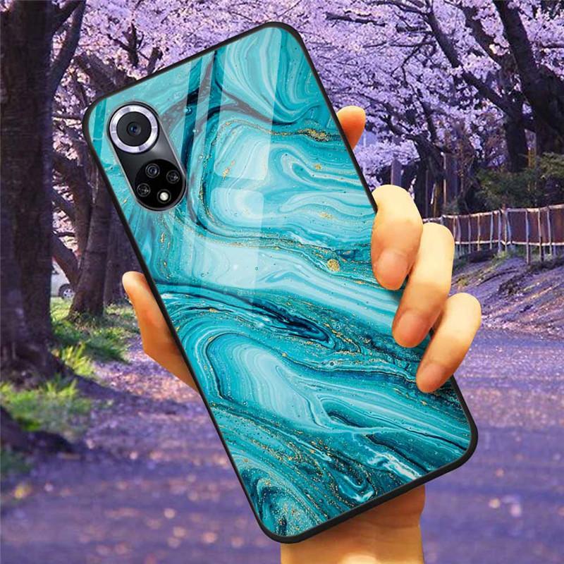 For Honor 50 Pro Case Tempered Glass Starry Marble Hard Back Cover for Huawei Honor 50 Phone Cases Honor50 Protective