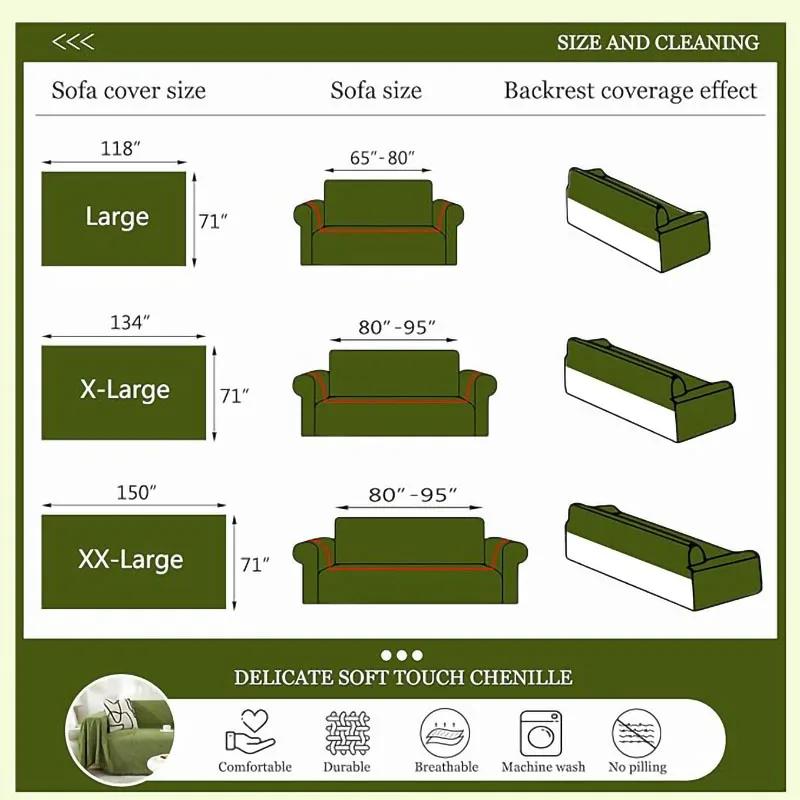 Chenille Waterproof Sofa Towel Blanket Multipurpose Cover for Decoration Universal All Seasons Couch Blanket Solid Cream Style