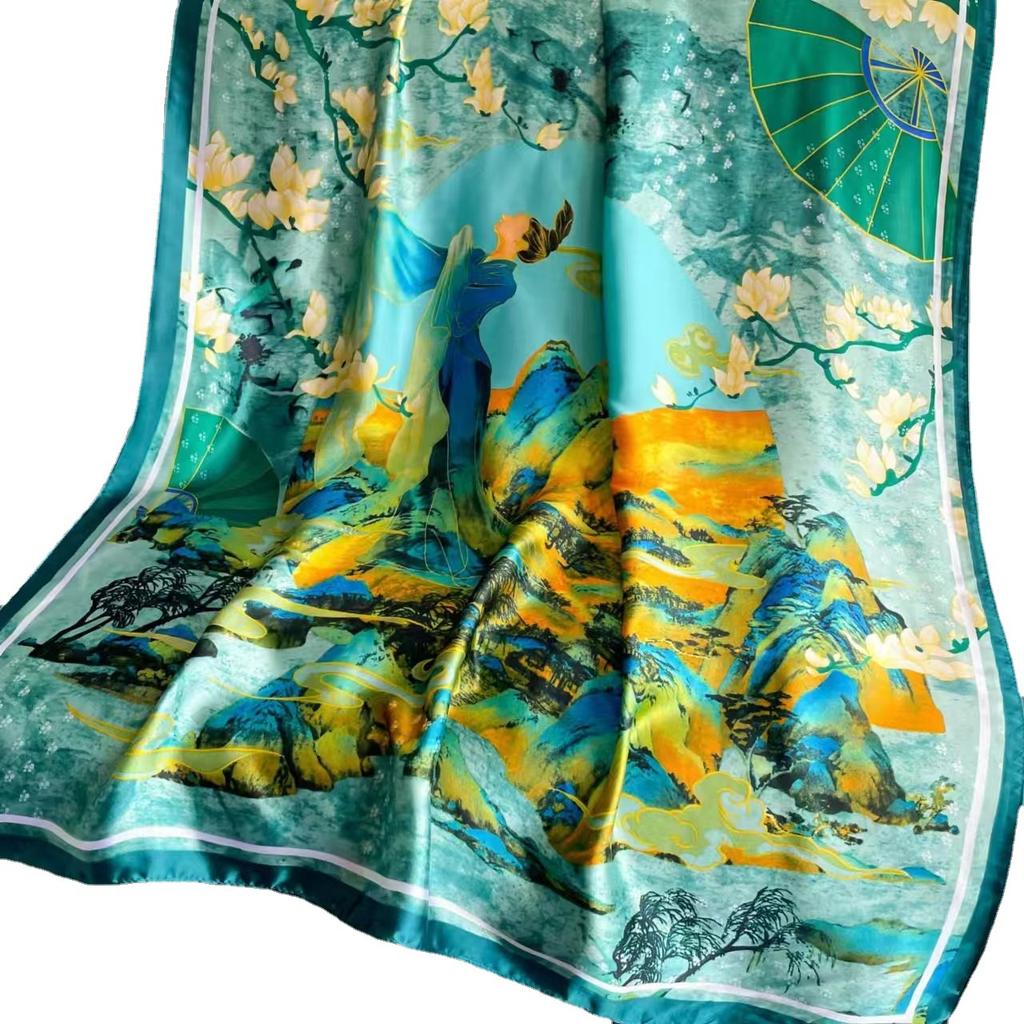 Modischer Schal Damen Sommer Sonnenschutz Mode Ausländischer Stil Strandtuch Damen Urlaubsstola Klimaanlagenschal Oberbekleidung Gazeschal