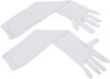 V-2 Fashion Studio Women's Cotton Full Hand Gloves for Biking and Driving Pollution and Sunburn Protection - Beige (White)