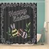 Custom Fashionable Design Happy Easter Waterproof Fabric Polyester Shower Curtain - as picture,