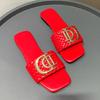 Fashion Women Slippers Party Sexy Elegant Slippers Women Luxury Decor Weave Designer Flat Sandals Fashion Open-toe Vacation Slides Women