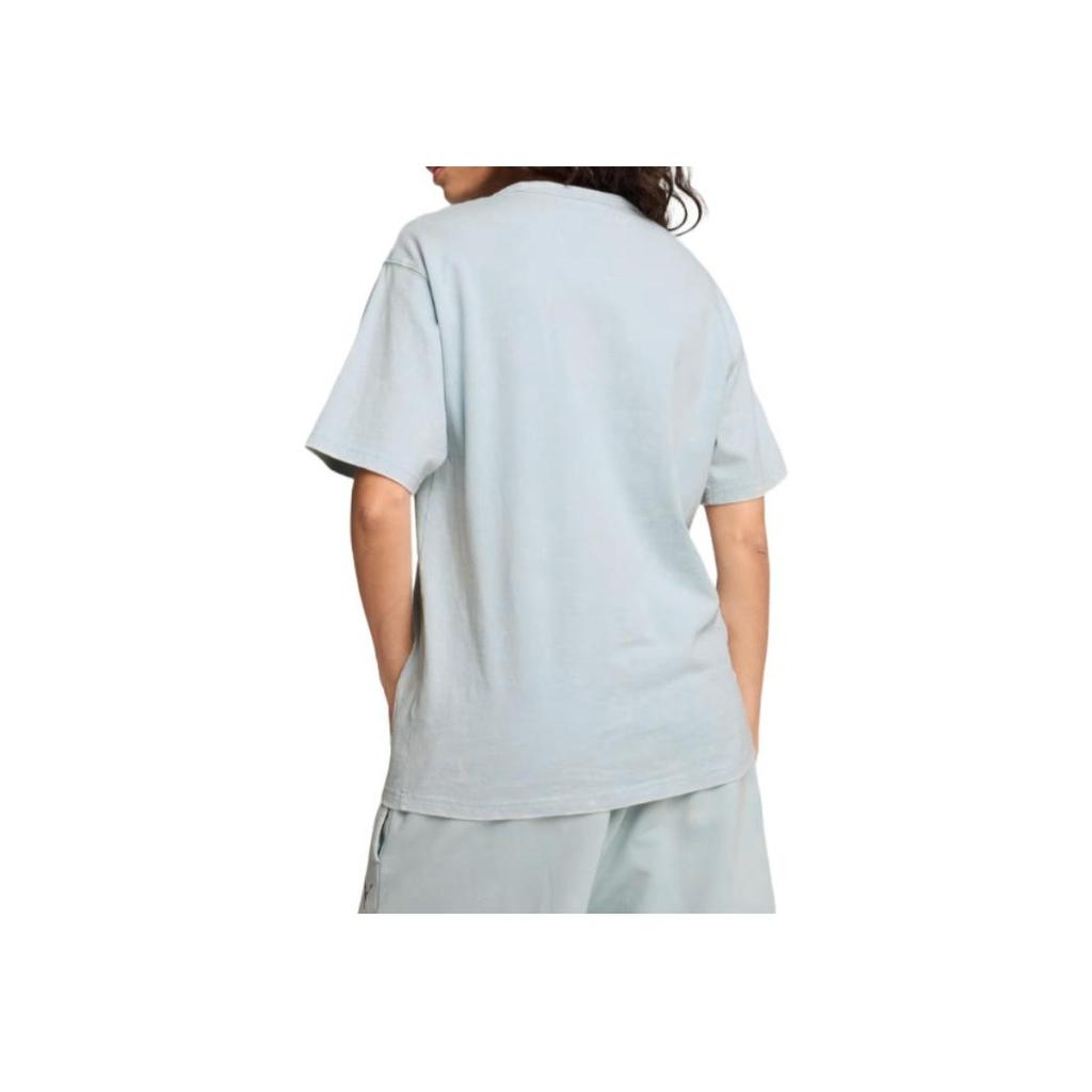 Puma Solid Logo Crew Neck Loose Short Sleeve T-Shirt Women Tops Frosted-Dew 626801-26