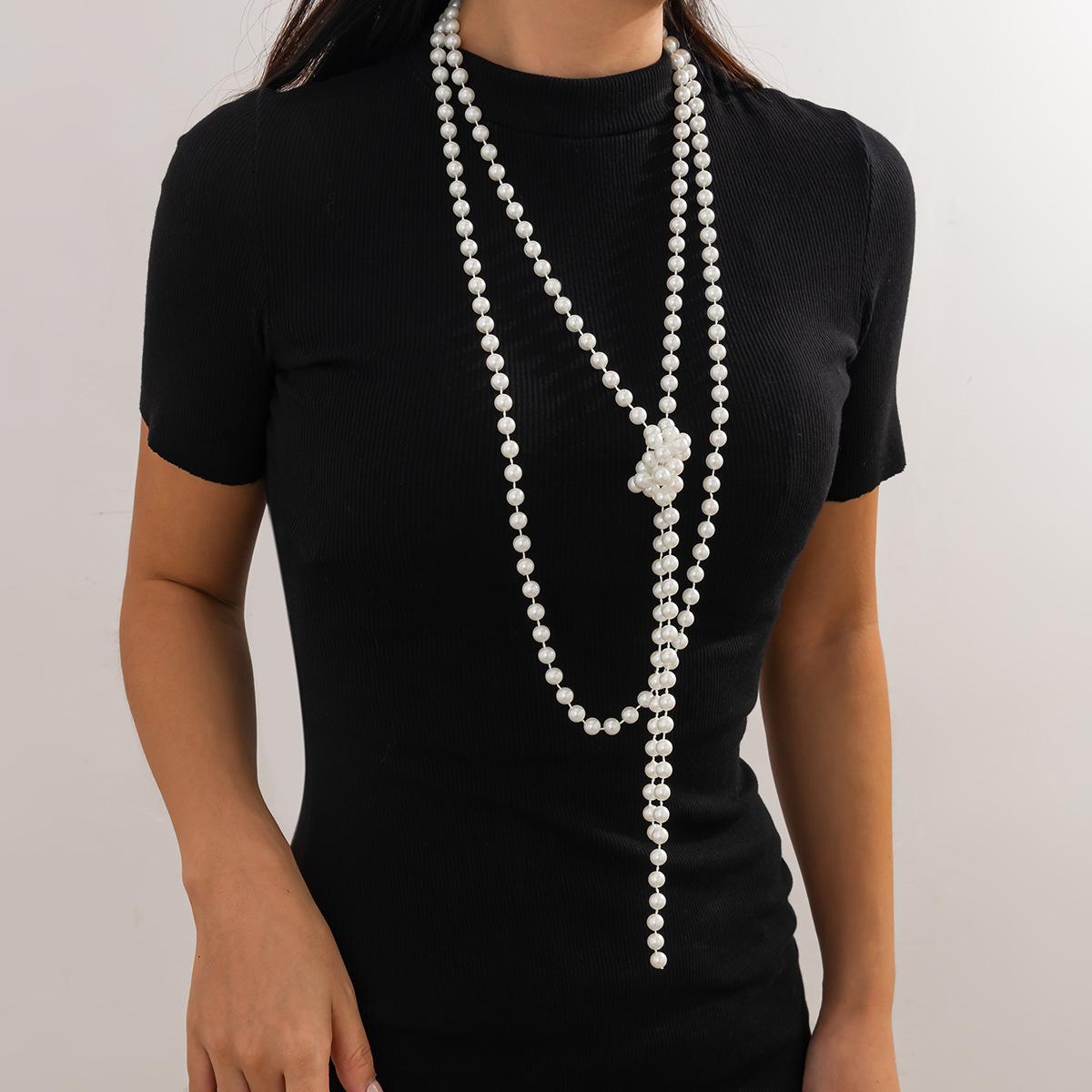 

Прикраси, багатошарове намисто з імітацією перлів та намистин, ретро-намисто з круглих намистин у стилі бароко, намисто для жінок