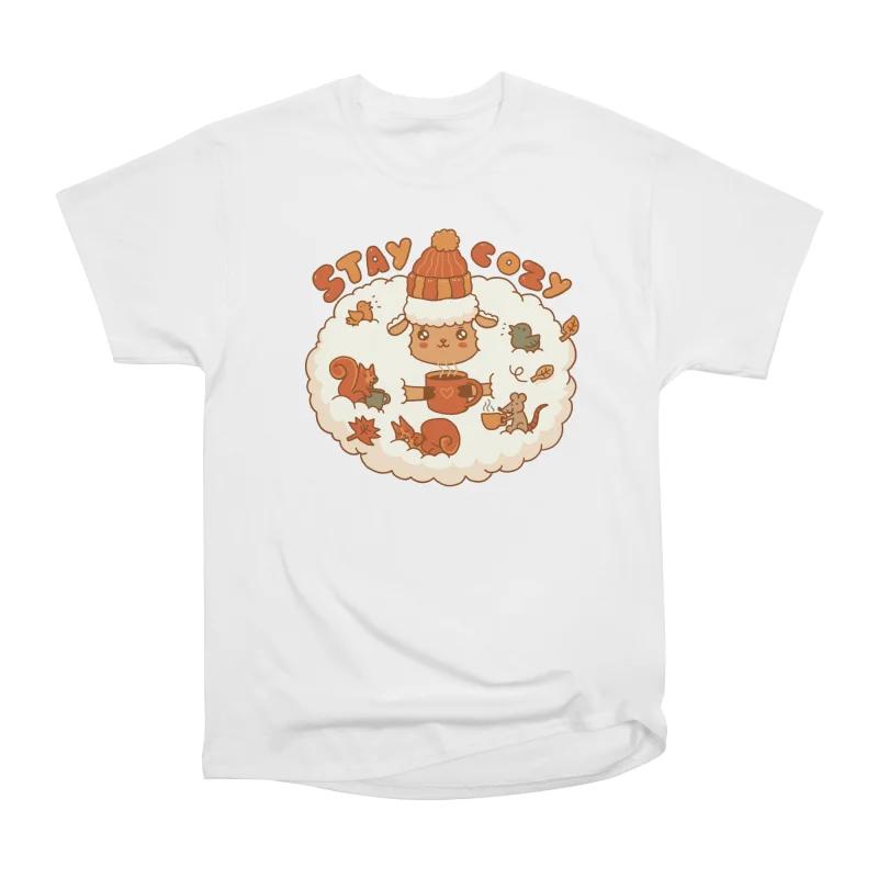 

Men Casual Shirts Short Sleeves STAY COZY T White Tees Oversized T-shirts S белый