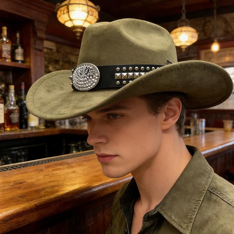 Sueded Cowboy Cap with Wide Brims for Women Men Enhancing Durability Comfort Wear for Music Festival Party Essential