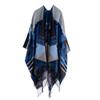 Trendy European & American Imitation Cashmere Scarf, Thickened Split Design, Autumn/Winter Shawl Cape.