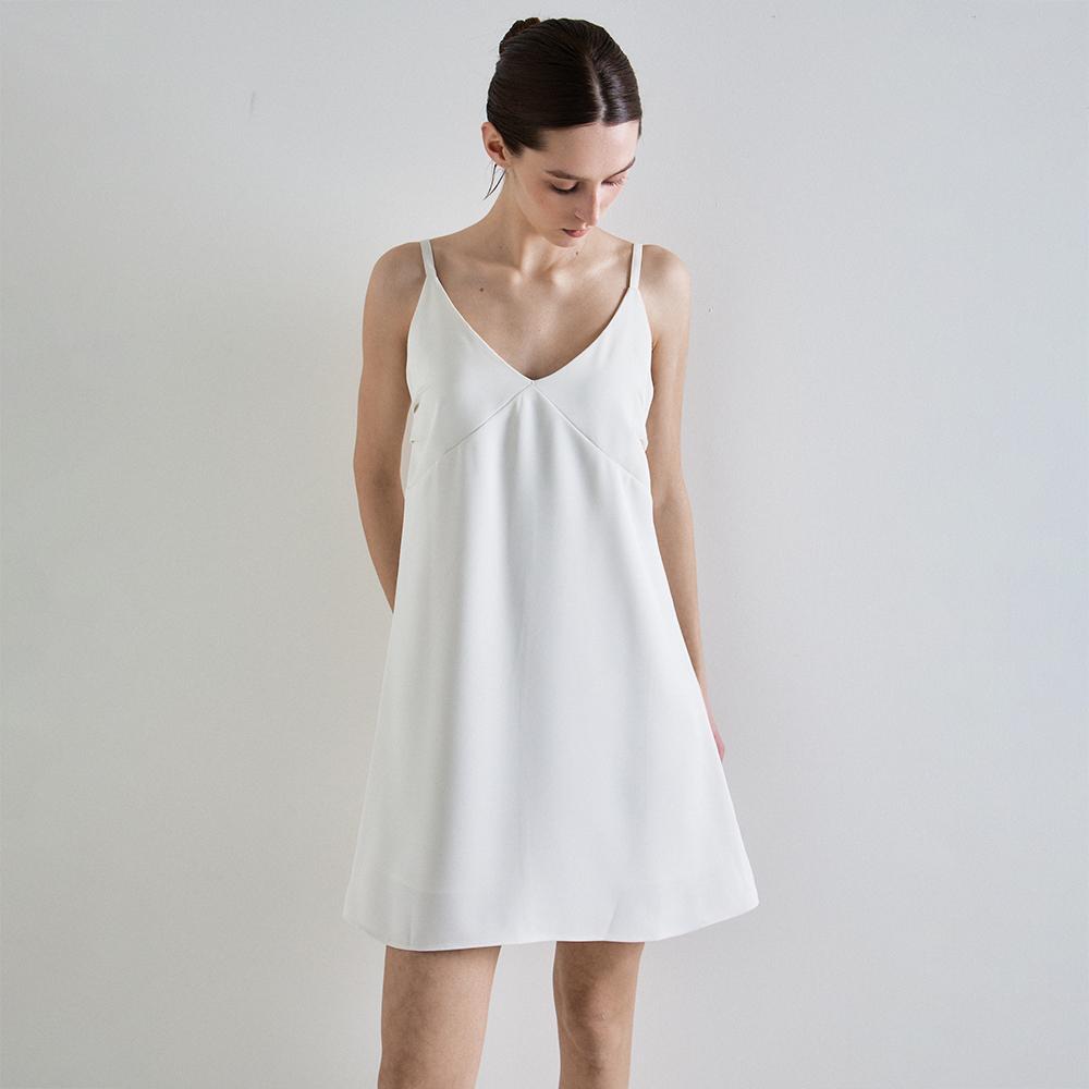 NOEUD Silken Mini Dress (Ivory)