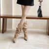 2025 Autumn and Winter New Pointed European and American Thin Heel High Heel Temperament French Suede Fashion Sexy Beautiful Women Boots