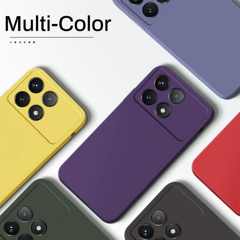 Für Poco X6 Pro Hülle Quadratische Flüssigsilikon Handyhülle Für Xiaomi Poco X6 Pro Poco X 6 Pro X6Pro Pocox6 Pro 5G Stoßfest Weiche Hülle