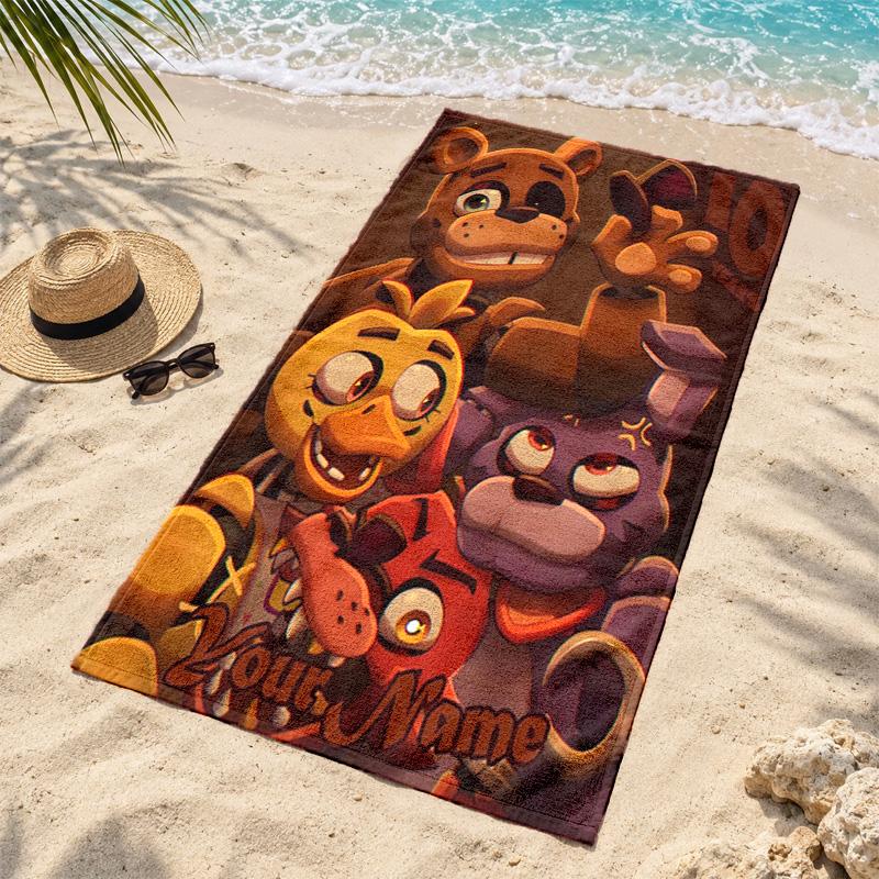 Five nights at freddy Custom Name Beach towels also serve as bath towels summer essential a musthave for the outdoors the beach and the pool