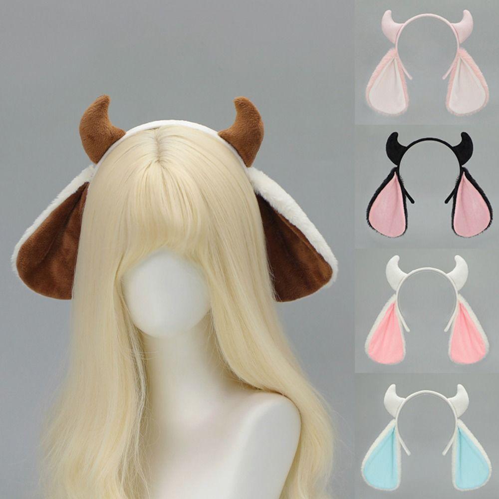 Fluffy Goat Horn Animal Ear Headbands Cute Girls Hairband Kawaii Lamb Headband Party Decorations
