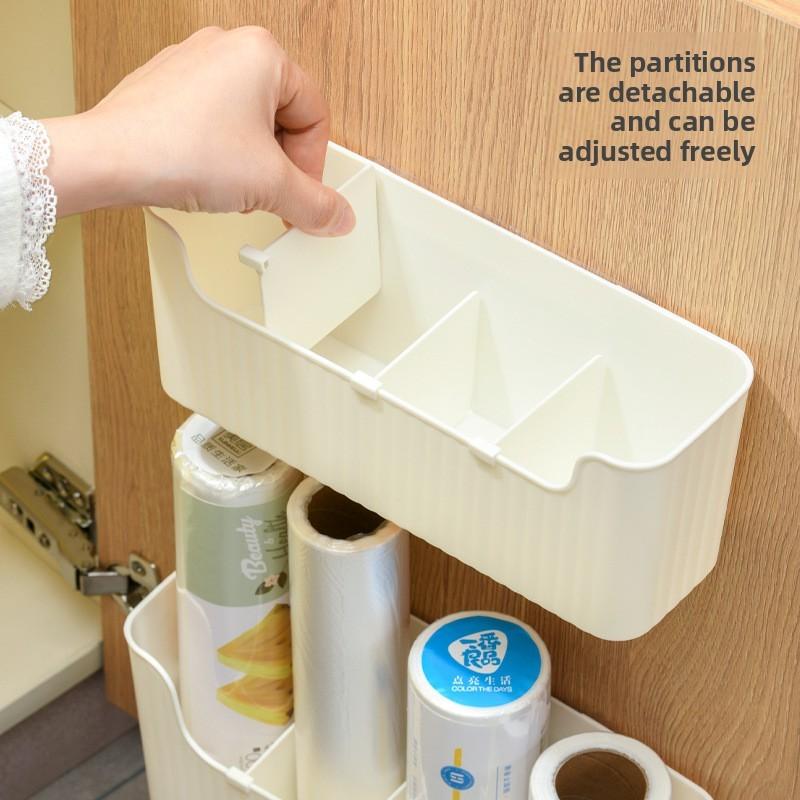 Plastic Wall Mount Kitchen Storage Organizer With Multipurpose Design For Modern Home Use