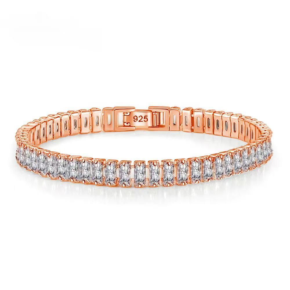 

Браслет из стерлингового серебра 925 пробы с цирконами ААА, свадебный подарок, украшение 20cm