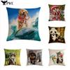 Lovely Animal Dress Up Series Flax Embrace Pillowcase Family Adornment Sofa Car Cushion Cover 45*45Cm
