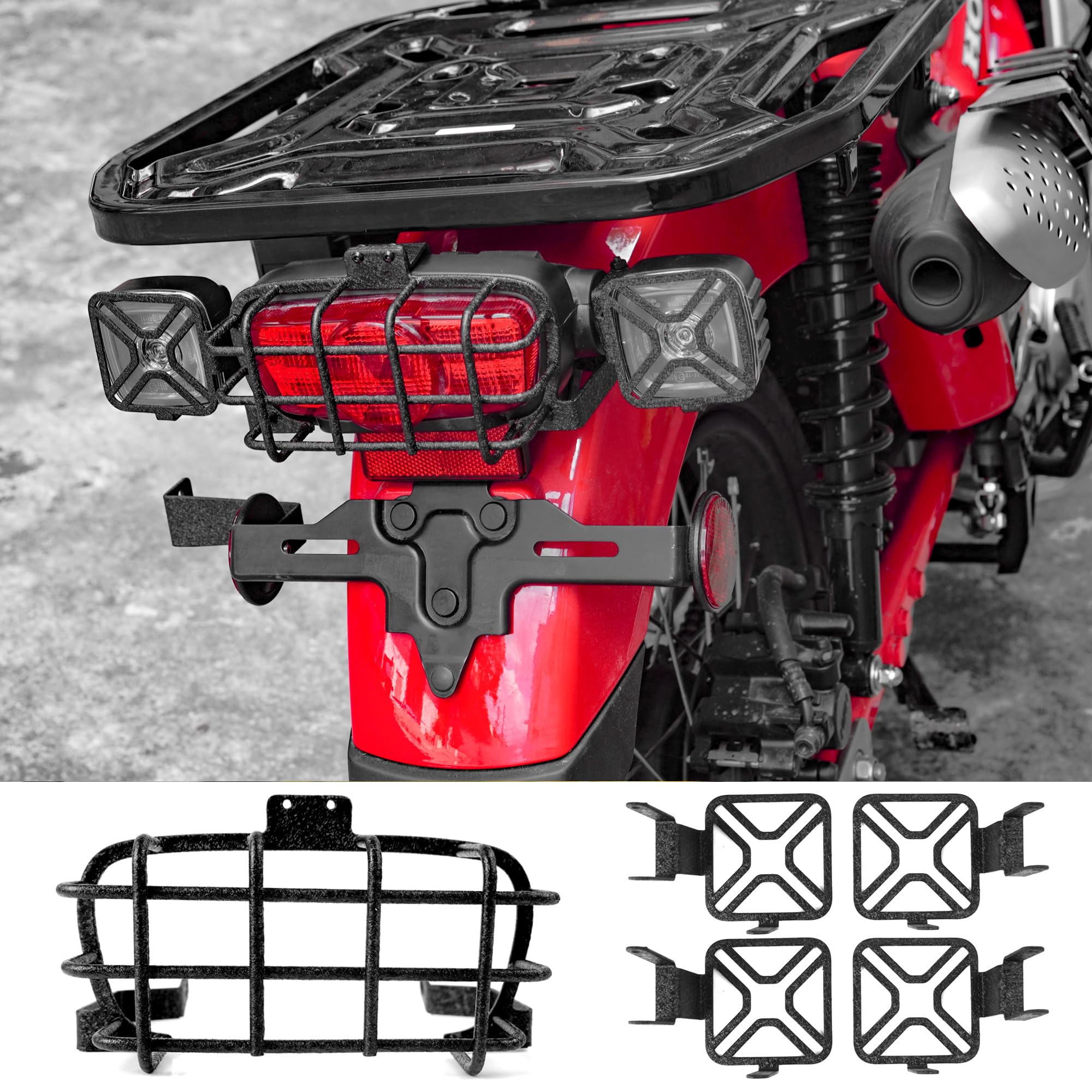 

Fogocorss Honda Hunter Cub CT125 Headlight Taillight and Turn Signal Cover Full Set in Matte Guards and Protectors for the JA65 Hunter Cub Cover,