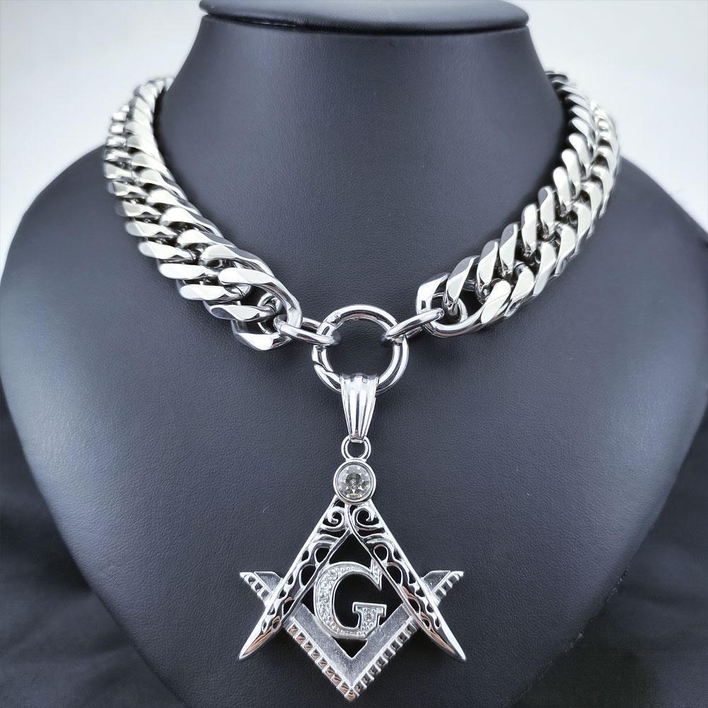 

Men Women Pendant Chain Stainless Steel Necklace 16inch(40.5cm)