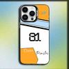 Custodia per telefono O-Oscar Piastri 81 per iPhone 16,15,14,13,12,11,Mini,Pro,SE,MAX Grigio Opaco Silicone Copertura Nera