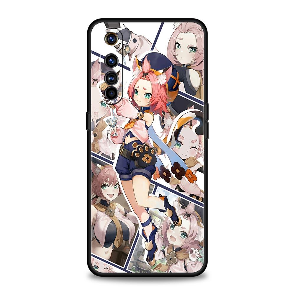 For Realme GT Neo 2 3 3T 5 Phone Case 12 11 5G 10 9 8 5G 7 6 GT5 GT3 GT2 Pro Plus C21 C11 C25 Cover Genshin Impact  Alhaitham
