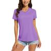TACVASEN UPF 50+ Summer Short Sleeve V-Neck T-shirts Womens Sun Protection T-shirts Quick Dry Hiking Running Tee Shirts Tops
