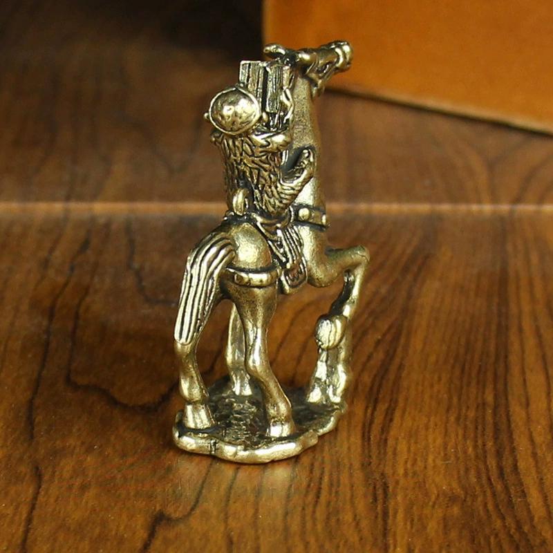 Bronze Horse Desktop Decoration Living Room Tea Table Sculpture Metal Craft Home Decorations Chinese Zodiac Horse Statue