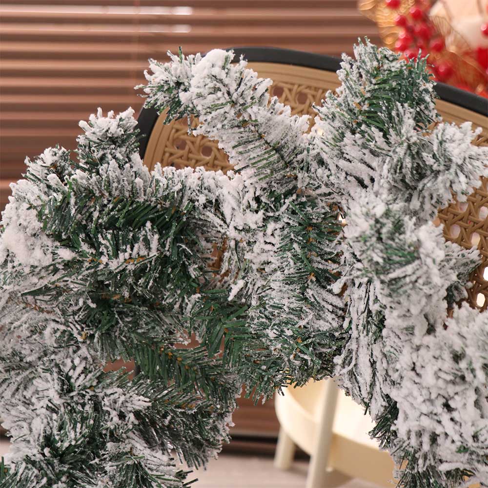 2.7M Artificial Christmas Garland PVC Simulation Cedar Velvet Rattan White Snow Lifelike Christmas Tree Decoration Christmas Day