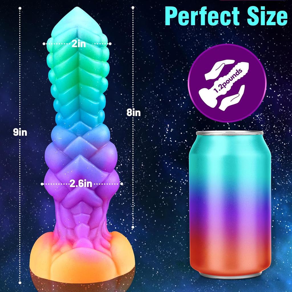 Luminous Kaleidoscope Liquid Silicone Strong Suction Cup Anal Plug Posterior Expansion Masturbator Sex Toy