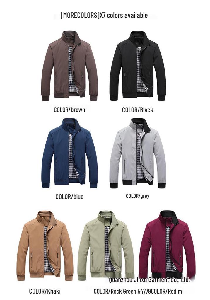 Men's Plus Size Casual Windbreaker Jacket - Spring & Autumn Coat