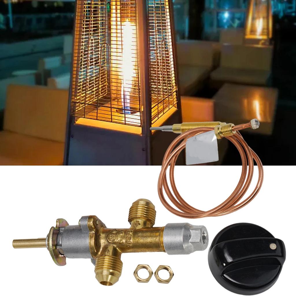 Regulator de flacără pentru gaz GPL/Propan, Valvă de control siguranță, Cu termocuplu, Accesorii sistem control temperatură casnic