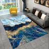 Nordic Blue Golden Colour Marble Geometric Area Rug Carpet Rug for Living Room Bedroom Sofa Doormat Decor Non-slip Floor Mat