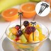 30pcs Fruit Fork Martini Skewers Black Bows Fiesta Cupcake Toppers Boy or Girl Halloween Toothpicks for Cocktails Bow Cupcake Topper Plastic Fruit
