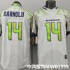 Maglia da Football Unisex Seattle Seahawks 14 Darnold Edizione Limitata Ricamata a Gradiente