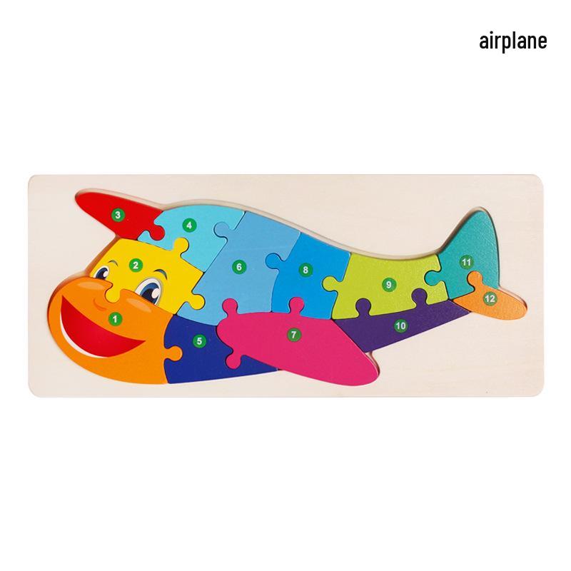 3D Wooden Transportation Animal Puzzle: Educational Jigsaw Board for Early Learning