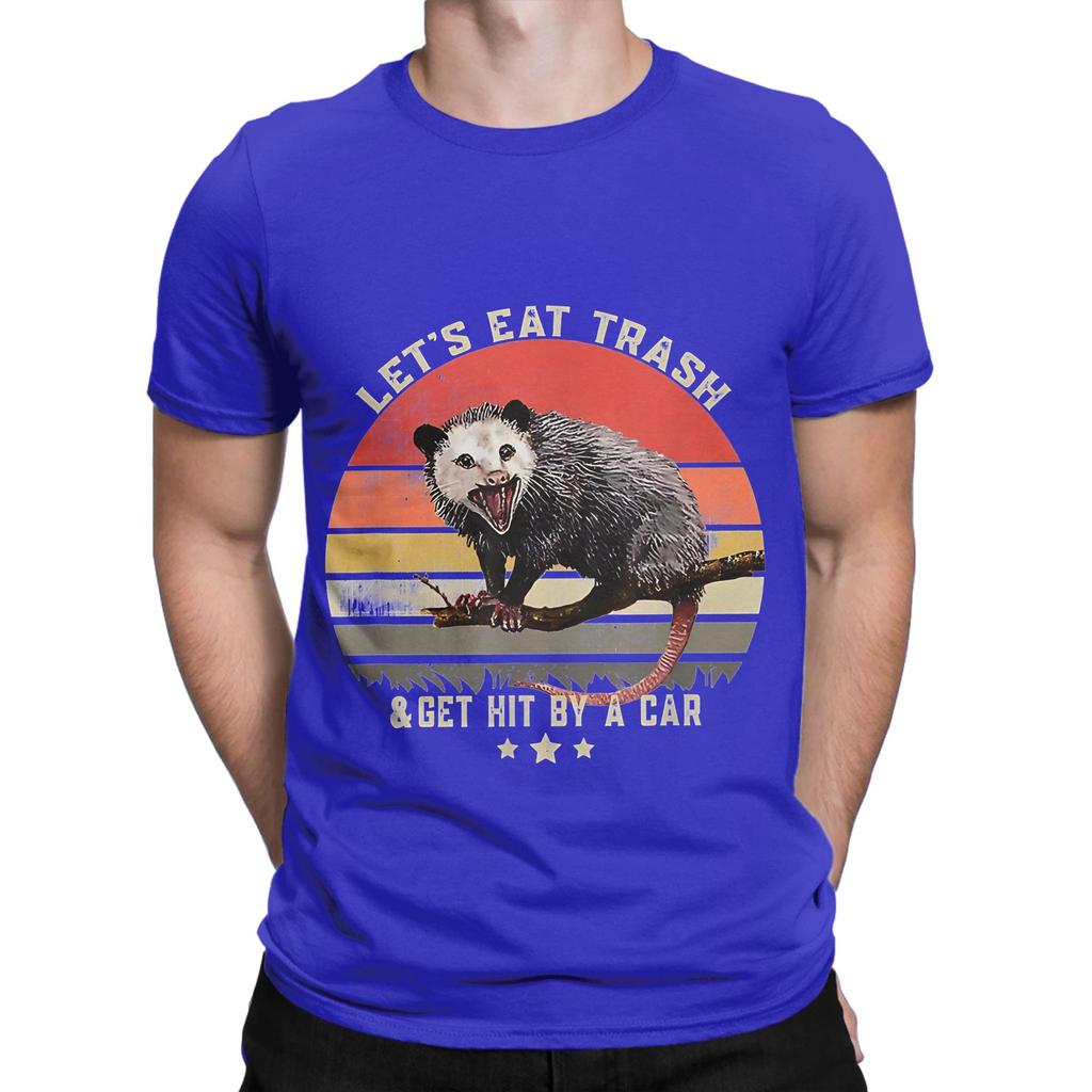 Let Eat Trash Get Hit By A Car Vintage Opossum Graphic 100 Cotton TShirt Possum Tops Tees For Unisex