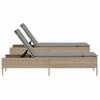 2 Piece Beige Sun Loungers with Cushions